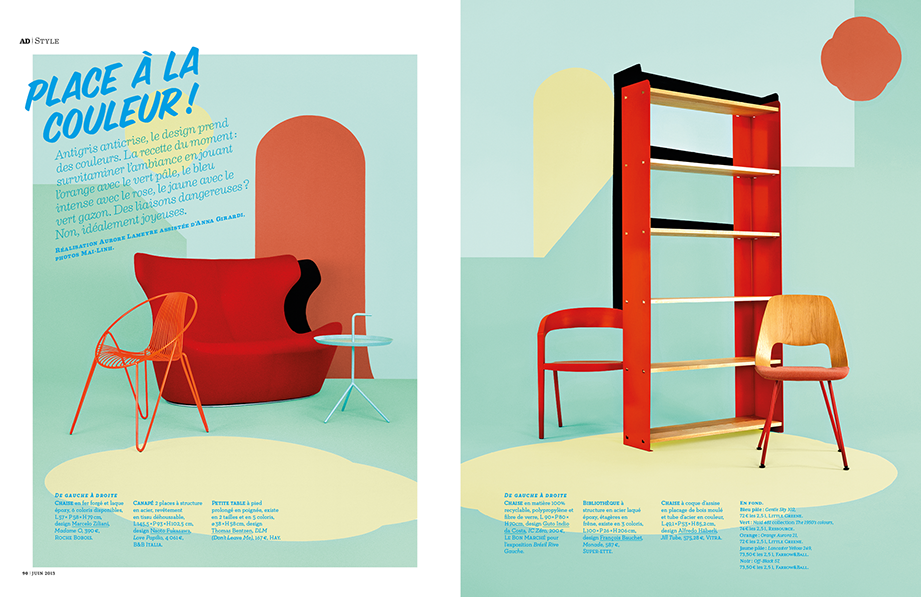 ADmagazine, nature morte, still life, Roche Bobois, B&B italia, Hay, Superette, Vitra